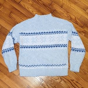 Super soft mock neck fair isle sweater